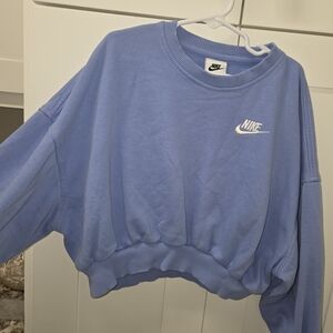 Nike Girl's Cropped Crew Sweatshirt - Periwinkle Blue